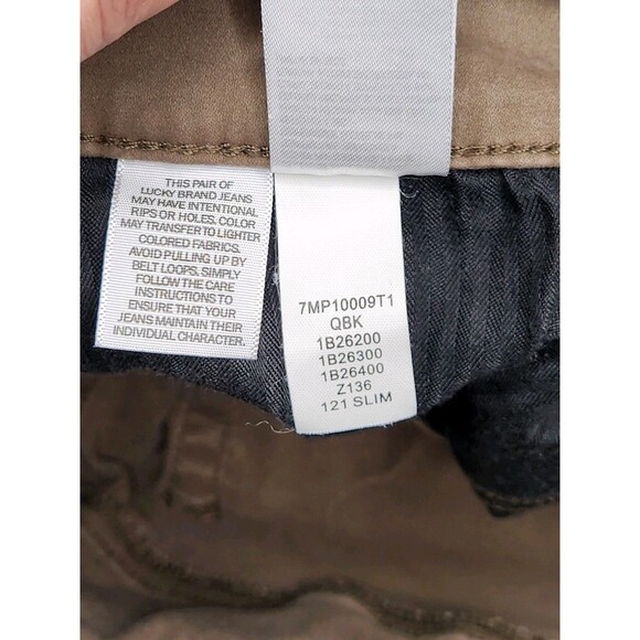 Lucky Brand 121 Slim Straight Jeans Men's 33x30 Brown Stretch Chino Preppy - Picture 6 of 7